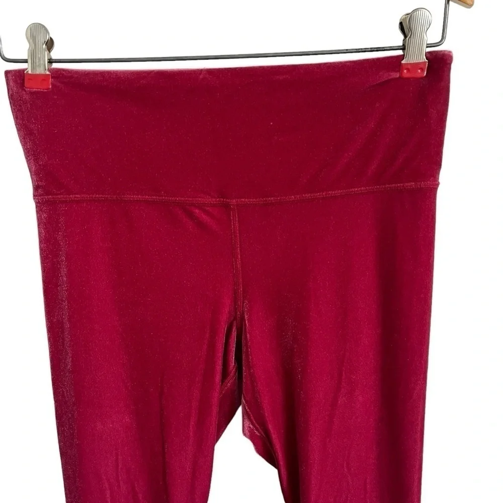 ATHLETA‎ Elation Velvet Tight Leggings and Cropped Workout Top Matching Set